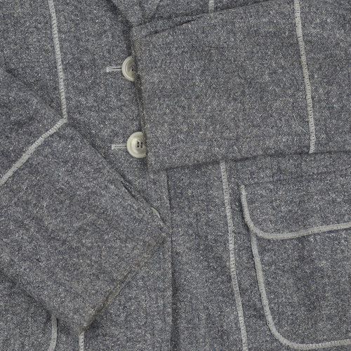 Delmod Women's Grey Blazer, Size 12, Classic Fit