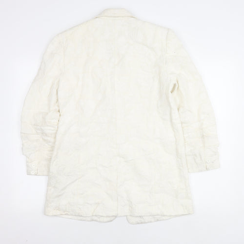 Joie Women's White Blazer, Size 8, Lined Notch Lapel