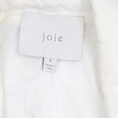 Joie Women's White Blazer, Size 8, Lined Notch Lapel