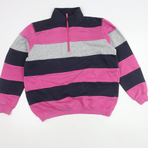 Cotton Traders Women’s Pink Striped Pullover M