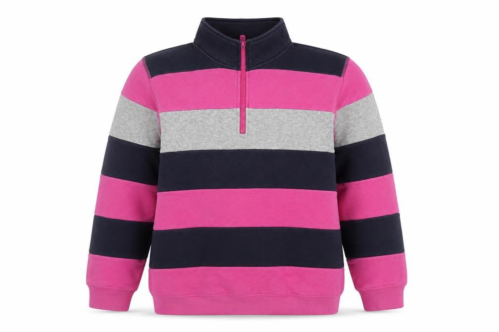Front view of Cotton Traders Women’s Pink Striped Pullover M