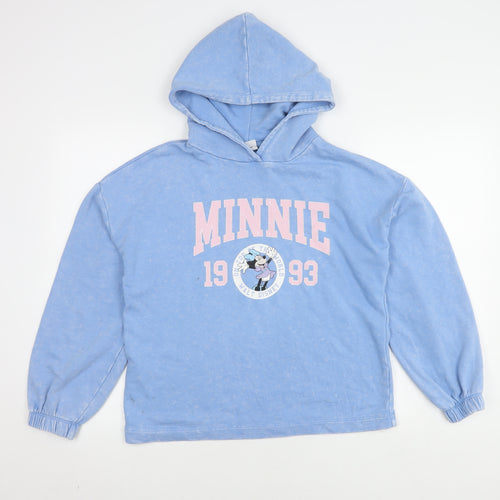Disney Women’s Blue Hoodie Minnie Mouse Pullover Size 10