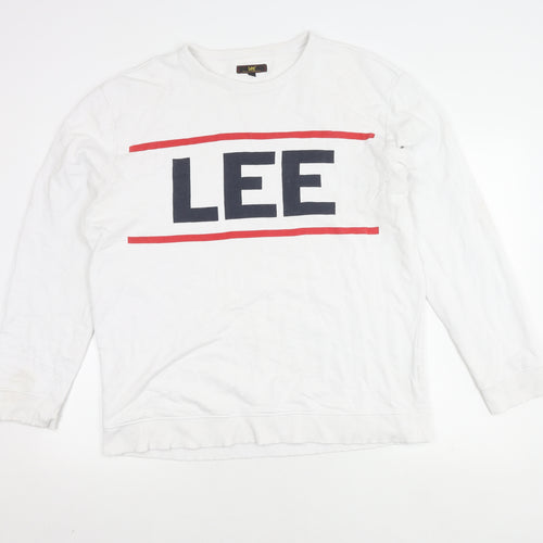Lee Unisex Adults White XL Logo Sweatshirt