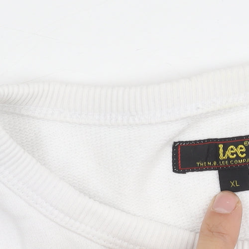Lee Unisex Adults White XL Logo Sweatshirt