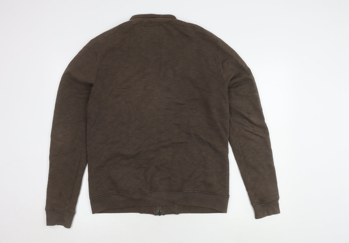 AllSaints Men's Brown Bomber Jacket Medium Cotton