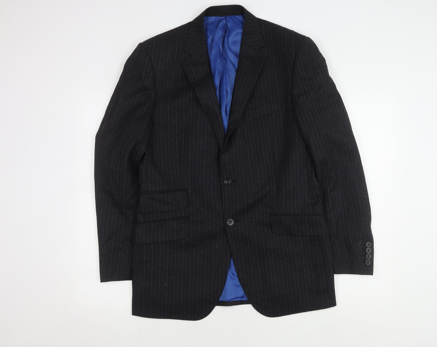 Marks and Spencer Grey Striped Suit Jacket, Men, Size 38R