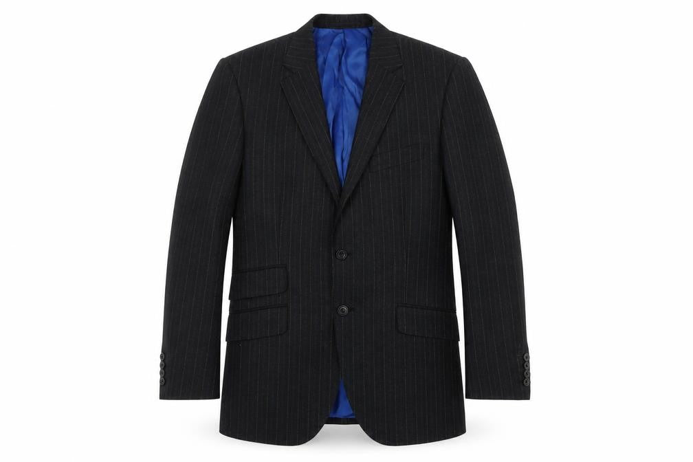 Front view of Marks & Spencer Grey Striped Suit Jacket, Men, size 38R
