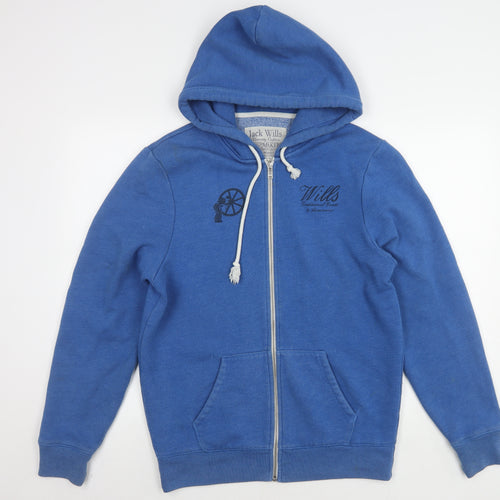 Jack Wills Men's Blue Hooded Jacket L, Casual, Autumn