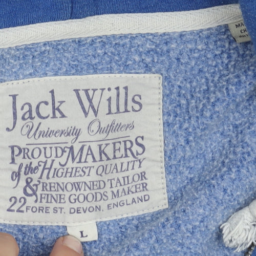 Jack Wills Men's Blue Hooded Jacket L, Casual, Autumn