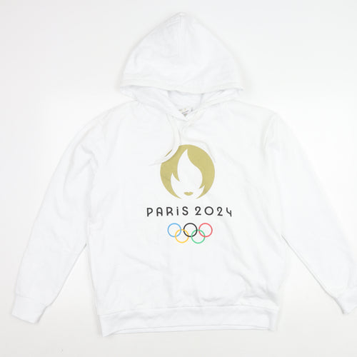 Unisex White Olympic Logo Hoodie S