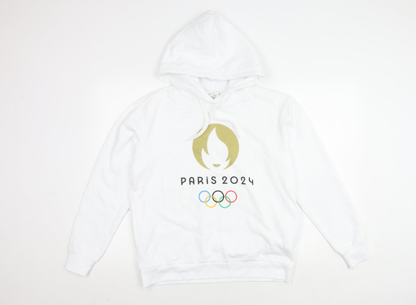 Unisex White Olympic Logo Hoodie S