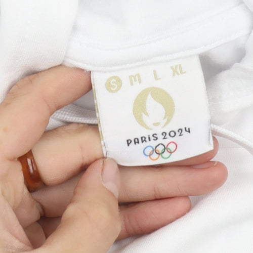 Unisex White Olympic Logo Hoodie S