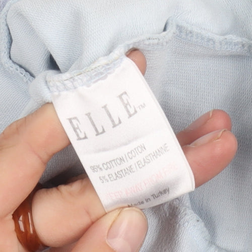 ELLE Women's Blue Cotton Jacket Size 16, Casual Style