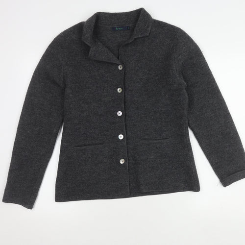Boden Women's Grey Wool Cardigan, M, Long Sleeve
