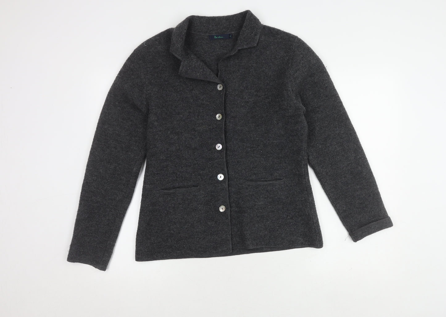 Boden Women's Grey Wool Cardigan, M, Long Sleeve
