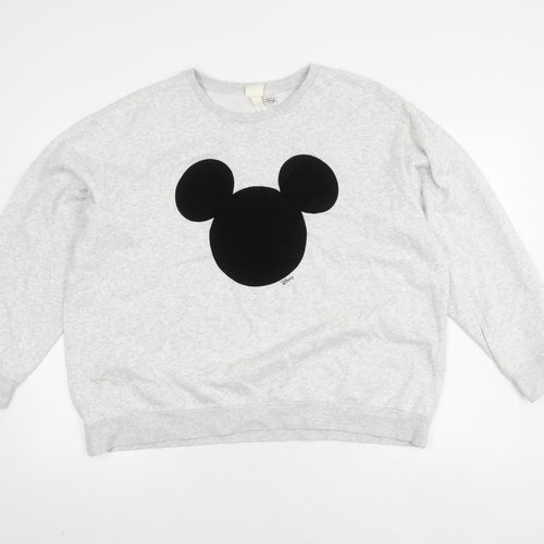 H&M Women's Grey XL Mickey Mouse Jumper