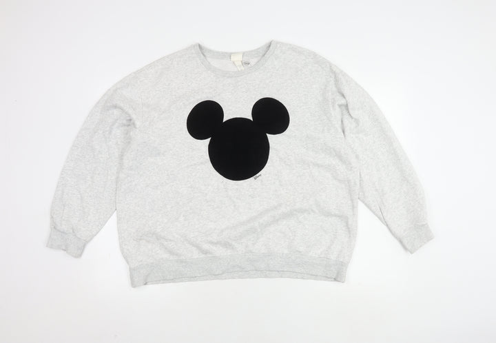 H&M Women's Grey XL Mickey Mouse Jumper