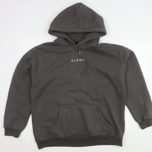 T + CC Men's Grey Pullover Hoodie M Hooded Logo