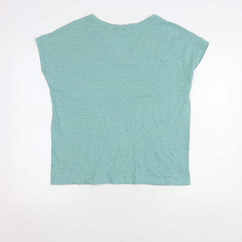 White Stuff Women's Green Striped T-Shirt Size 14