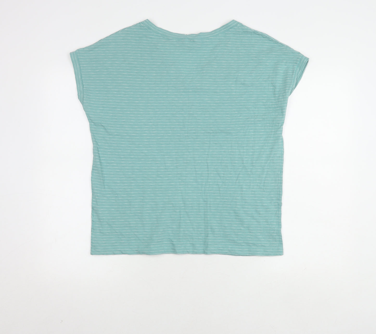 White Stuff Women's Green Striped T-Shirt Size 14