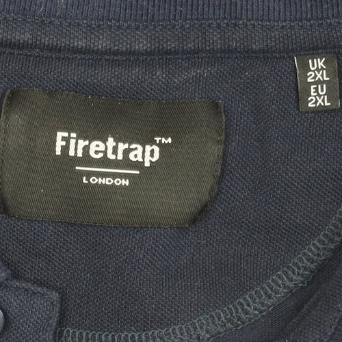 Firetrap Men's Blue 2XL Polo Shirt with Logo