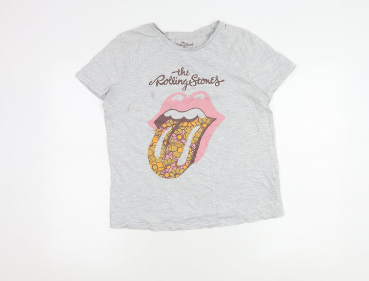 Tu Women’s Grey Rolling Stones T-Shirt Size 10