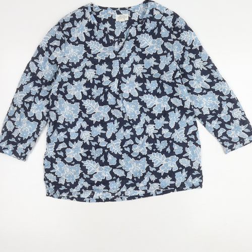 Mountain Warehouse Women's Blue Floral Tunic Blouse Size 10