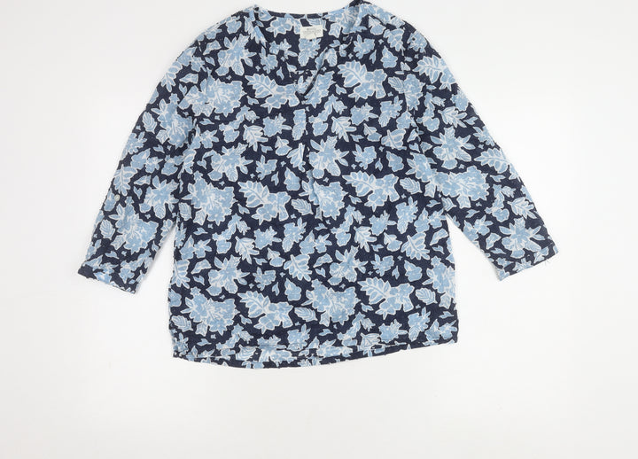 Mountain Warehouse Women's Blue Floral Tunic Blouse Size 10