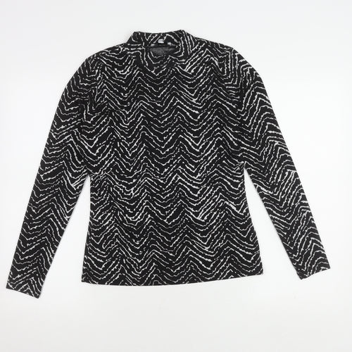 Warehouse Women’s Black Animal Print Long Sleeve Top