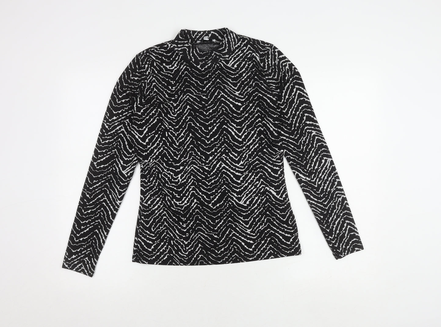 Warehouse Women’s Black Animal Print Long Sleeve Top