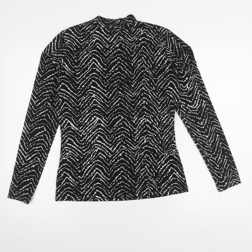 Warehouse Women’s Black Animal Print Long Sleeve Top