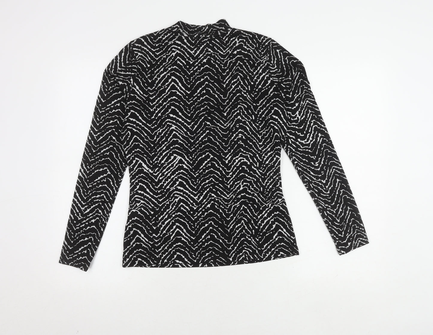 Warehouse Women’s Black Animal Print Long Sleeve Top