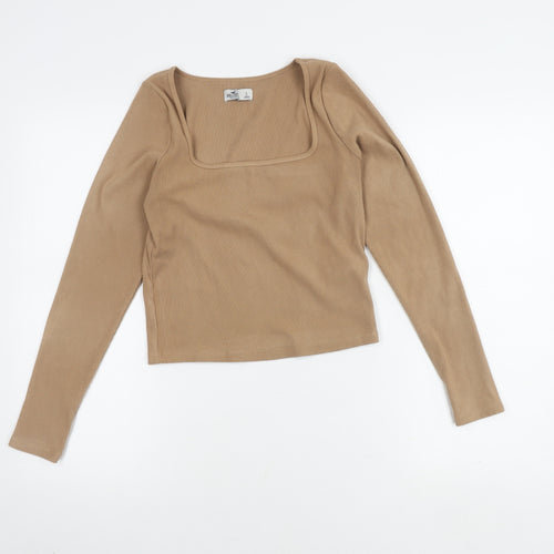 Hollister Women's Beige Square Neck Top L
