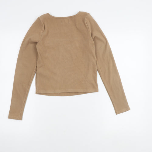 Hollister Women's Beige Square Neck Top L