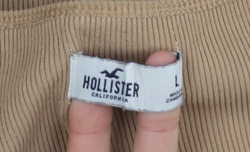 Hollister Women's Beige Square Neck Top L