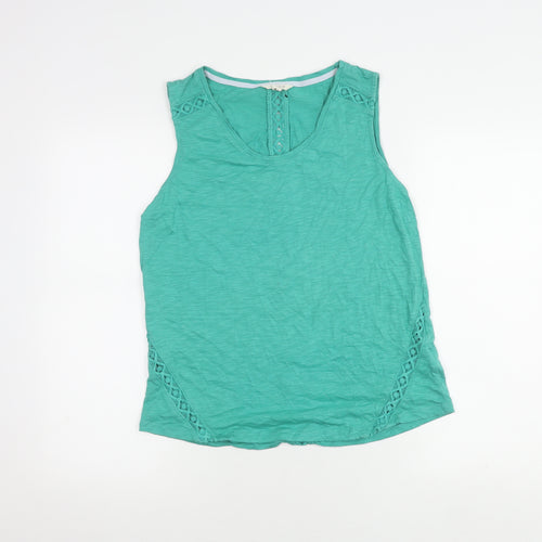 White Stuff Green Women's Tank Top Size 12 Sleeveless Casual