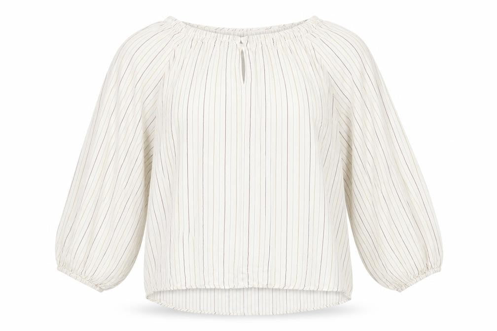 Front view of Massimo Dutti Women's Striped Blouse in, size UK 12