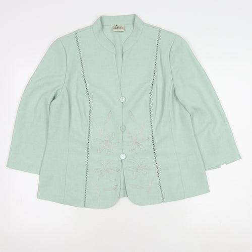 Eastex Women's Green Blazer Size 14 3/4 Sleeve