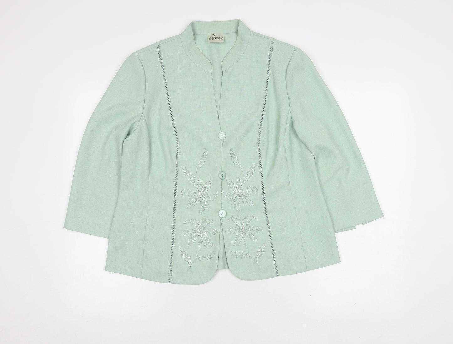 Eastex Women's Green Blazer Size 14 3/4 Sleeve