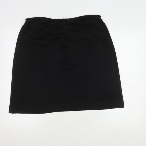 Roman Women's Black Pencil Skirt Size 18 with Zip Accents