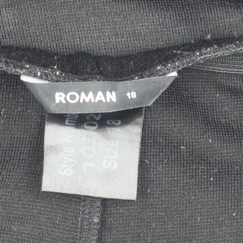 Roman Women's Black Pencil Skirt Size 18 with Zip Accents