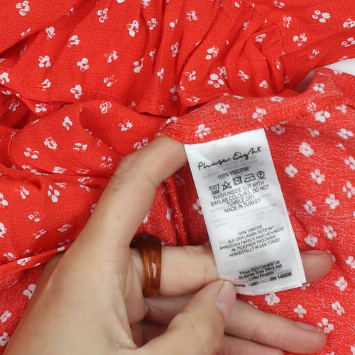 Phase Eight Women's Red Floral Dress Size 14