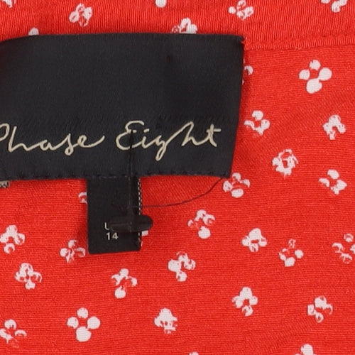 Phase Eight Women's Red Floral Dress Size 14