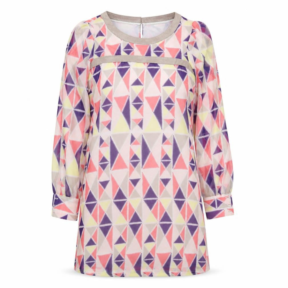 Front view of Ben Sherman Women's XS Multicoloured Geometric Top