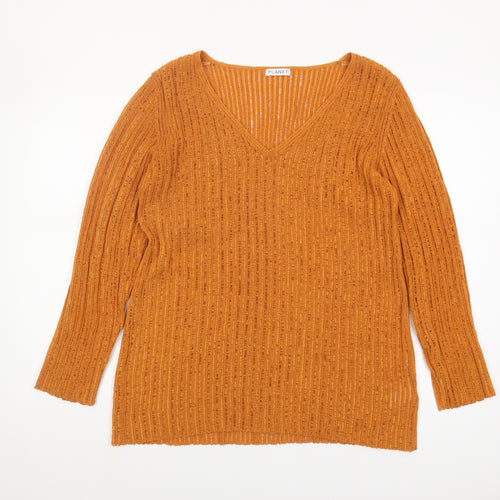 Planet Women's Orange Pullover Jumper M Casual