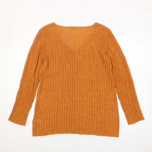 Planet Women's Orange Pullover Jumper M Casual