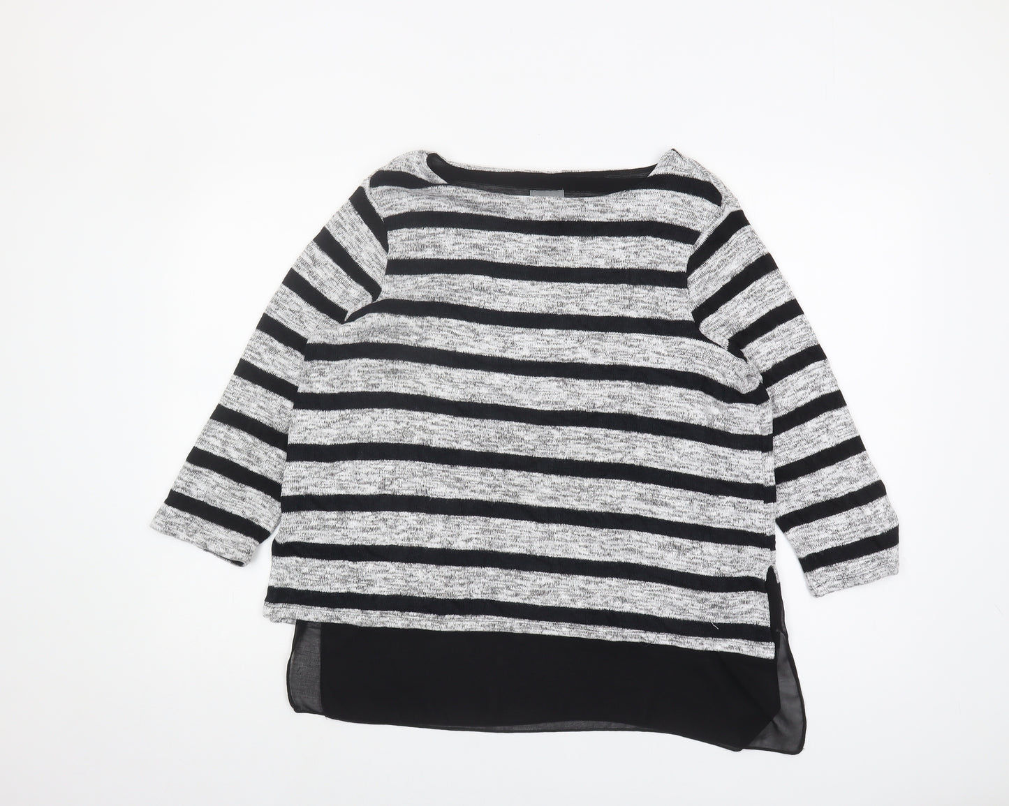 Phase Eight Women's Black Striped Tunic Jumper Size 14