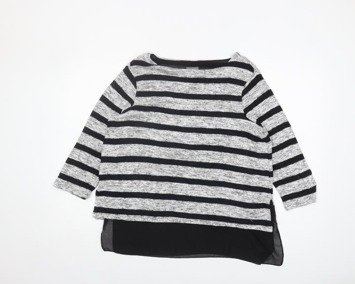 Phase Eight Women's Black Striped Tunic Jumper Size 14