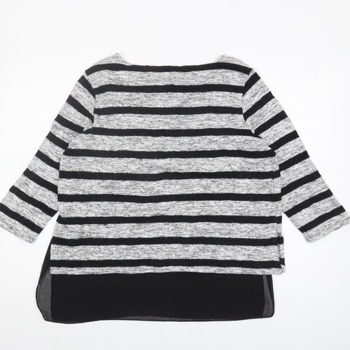 Phase Eight Women's Black Striped Tunic Jumper Size 14