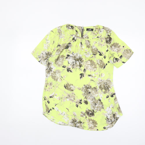 Wallis Women's Green Floral Blouse Size 8